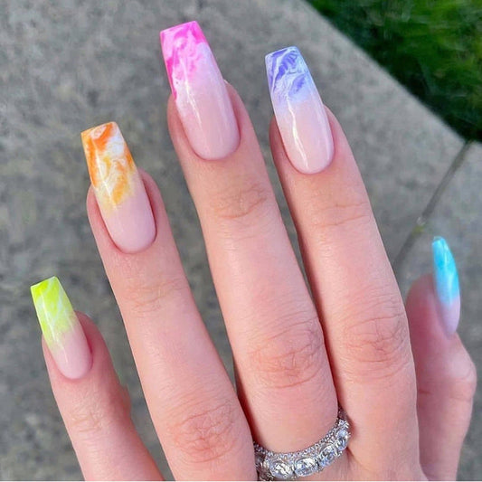 Ombre Rainbow Ballerina Nail
