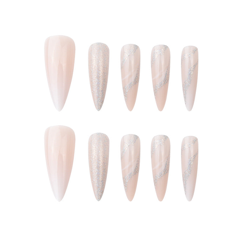 Glitter marble Stiletto nail
