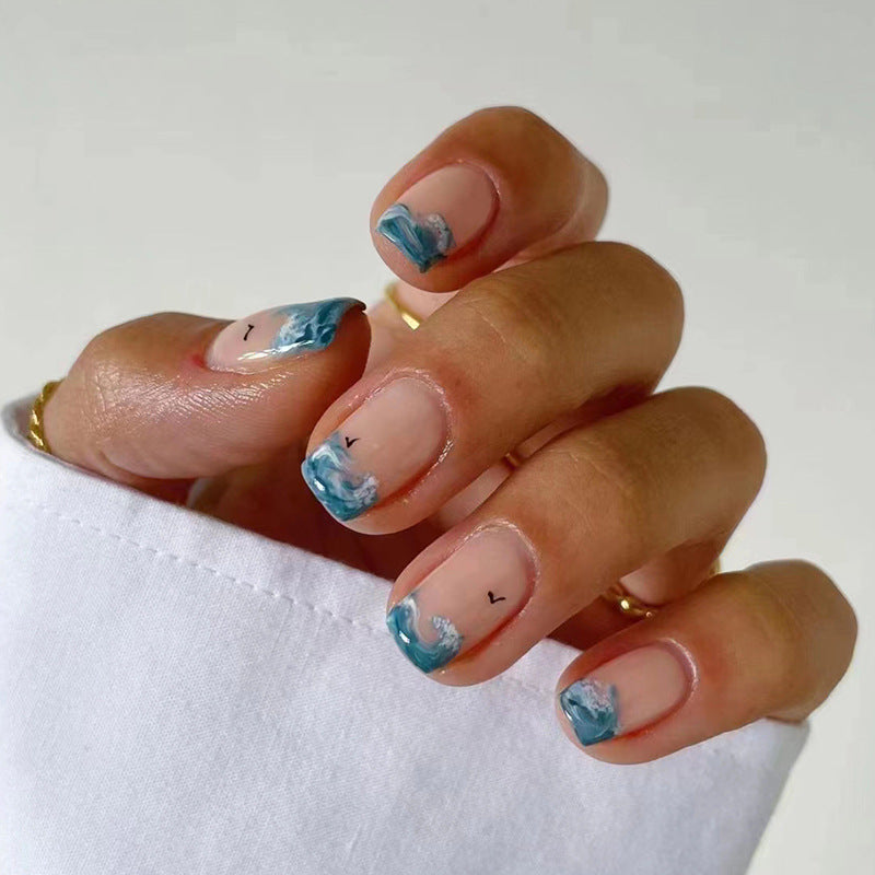 Wave short square nail