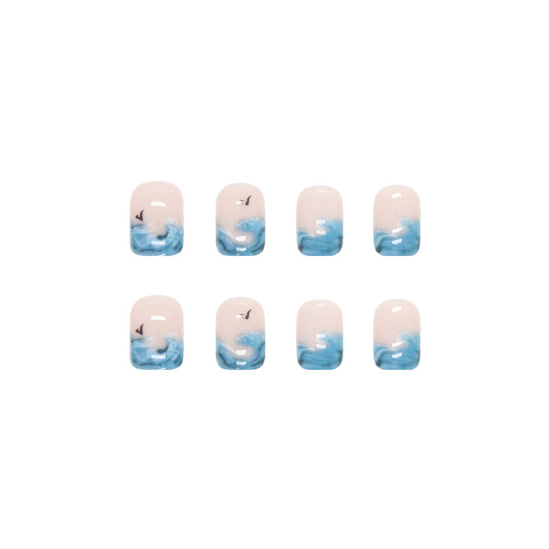 Wave short square nail