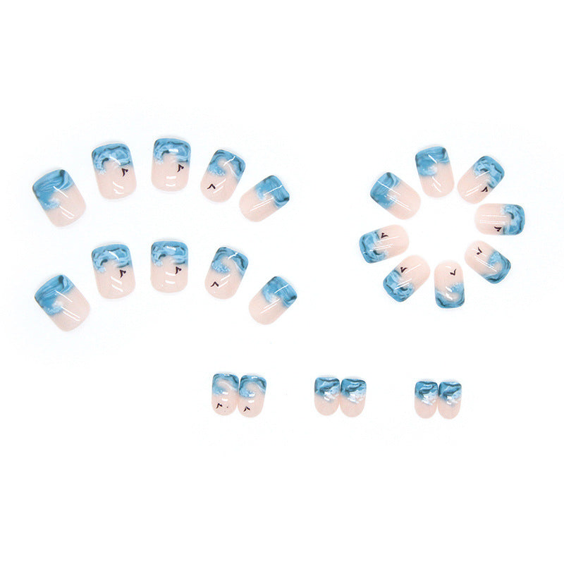 Wave short square nail