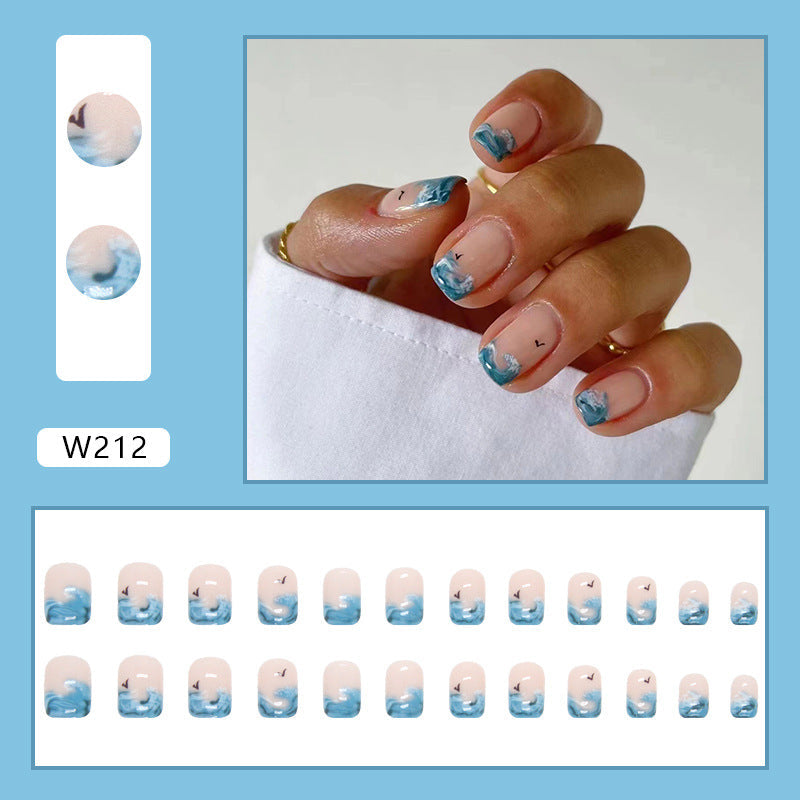 Wave short square nail