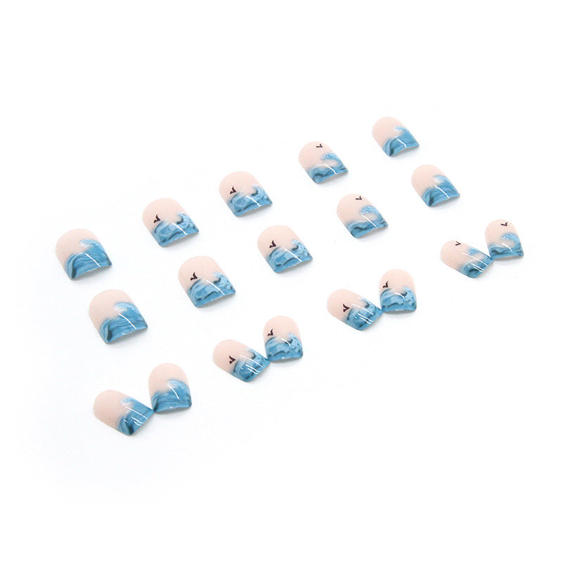 Wave short square nail