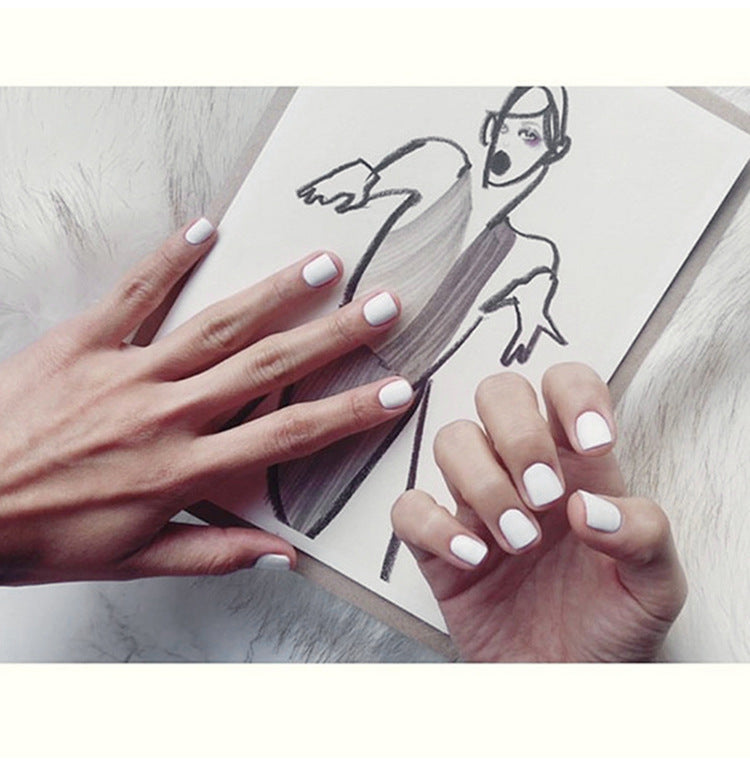 Matte White Short nails
