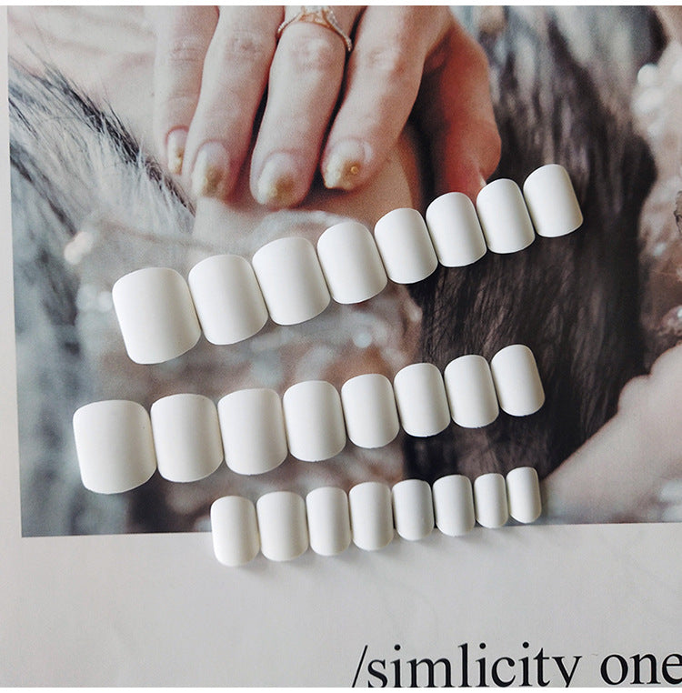 Matte White Short nails