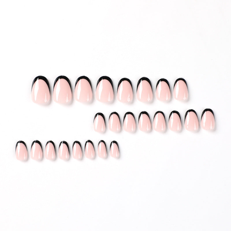 Simple black French Nail