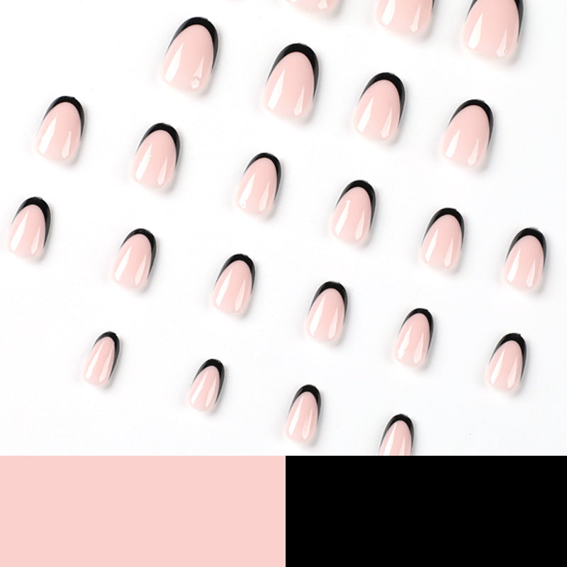 Simple black French Nail