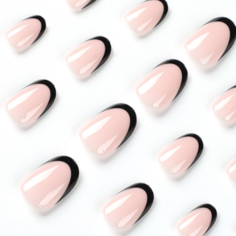 Simple black French Nail