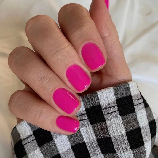 S9 Solid color Fuchsia short nail