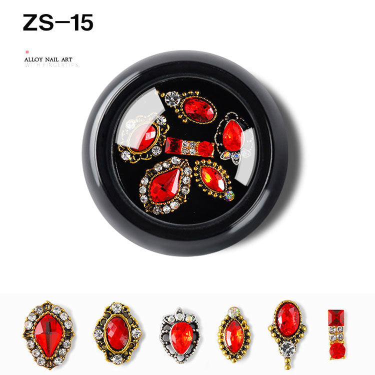 6PCS/Box Nail Alloy Jewelry Nail Art