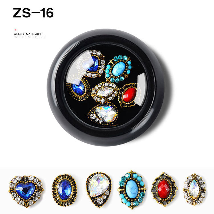 6PCS/Box Nail Alloy Jewelry Nail Art