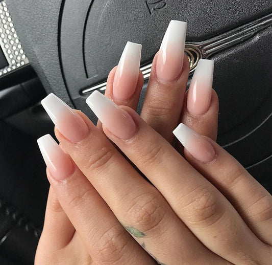 Y12 Baby Boomber Coffin Nail(Ombre french tip)