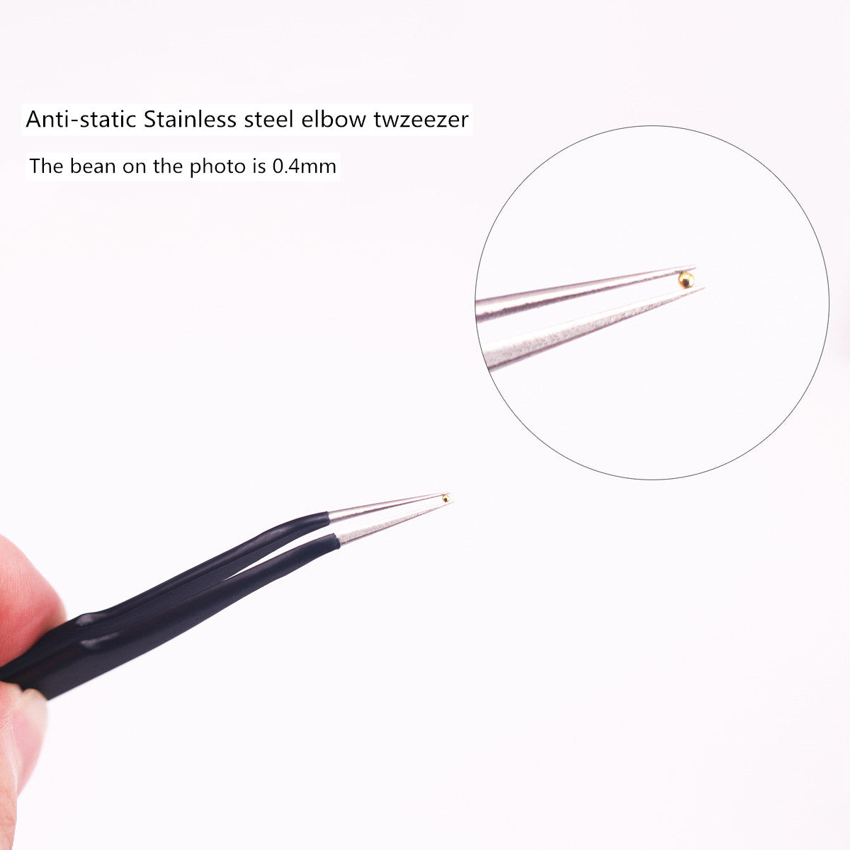 Anti-static Stainless Steel elbow twzeezer nail art tool