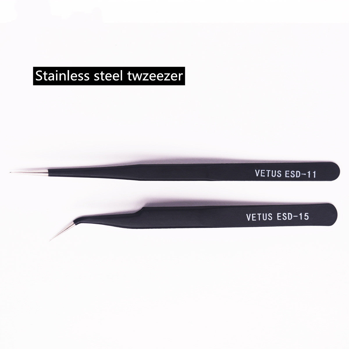 Anti-static Stainless Steel elbow twzeezer nail art tool