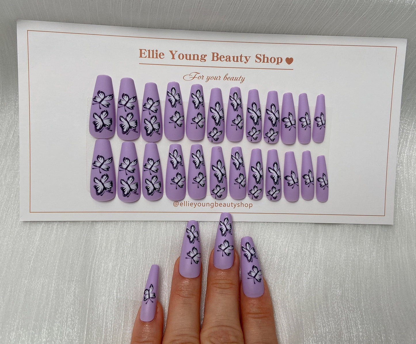 Purple Butterfly Ballerina Nail