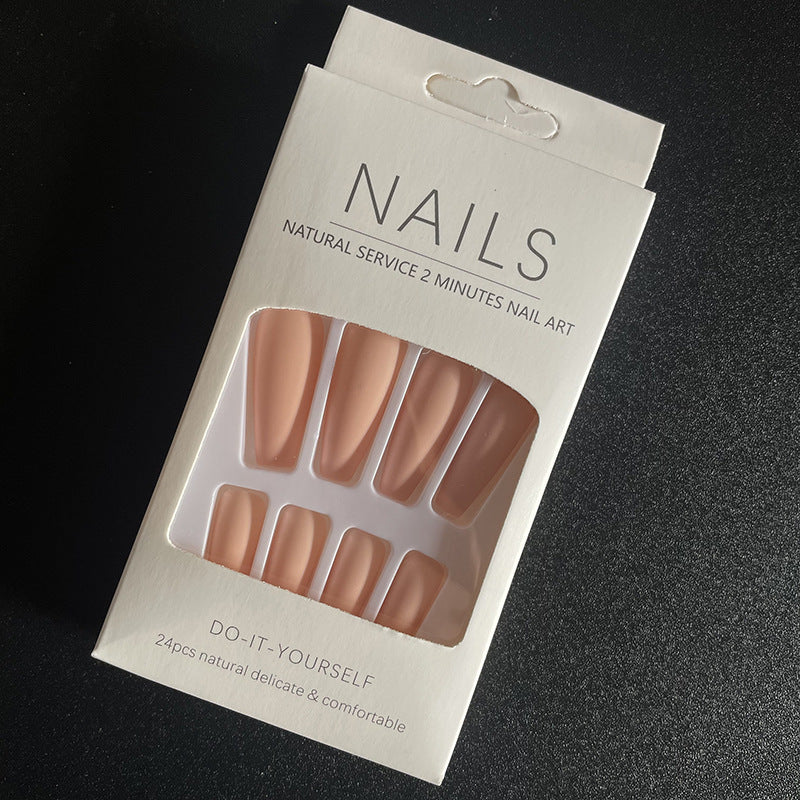 Long Solid Matte Colour Long Ballerina Nails